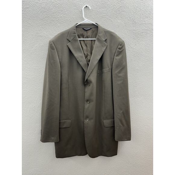 Paulo Solari Mens Suit Coat 42W Brown Three Button Up Wool Athletic Fit - Picture 1 of 16